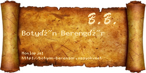 Botyán Berengár névjegykártya